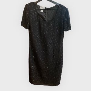 Vintage JMD New York Short Sleeve Beaded Formal Short Sleeved Cocktail Dress